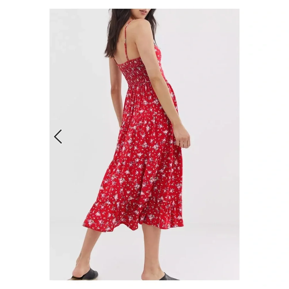 Band Of Gypsies Floral Tiered Midaxi Dress XS - Picture 4 of 12